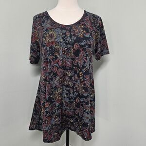 LuLaRoe Red and Blue Relaxed Short Sleeve Tee or Dress